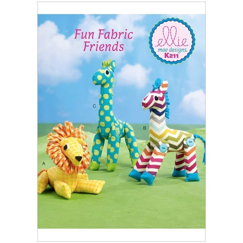 Kwik Sew Sewing Pattern 211 Stuffed Toys Babies Child Lion Zebra‎ Giraffe